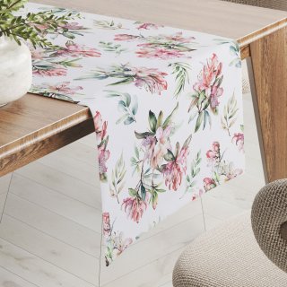 Teflónový behúň na stôl TF-134 Akvarelové kvety rododendrónu na bielom - Biante.sk Teflónový behúň na stôl TF-134 Akvarelové kvety rododendrónu na bielom - Biante.sk