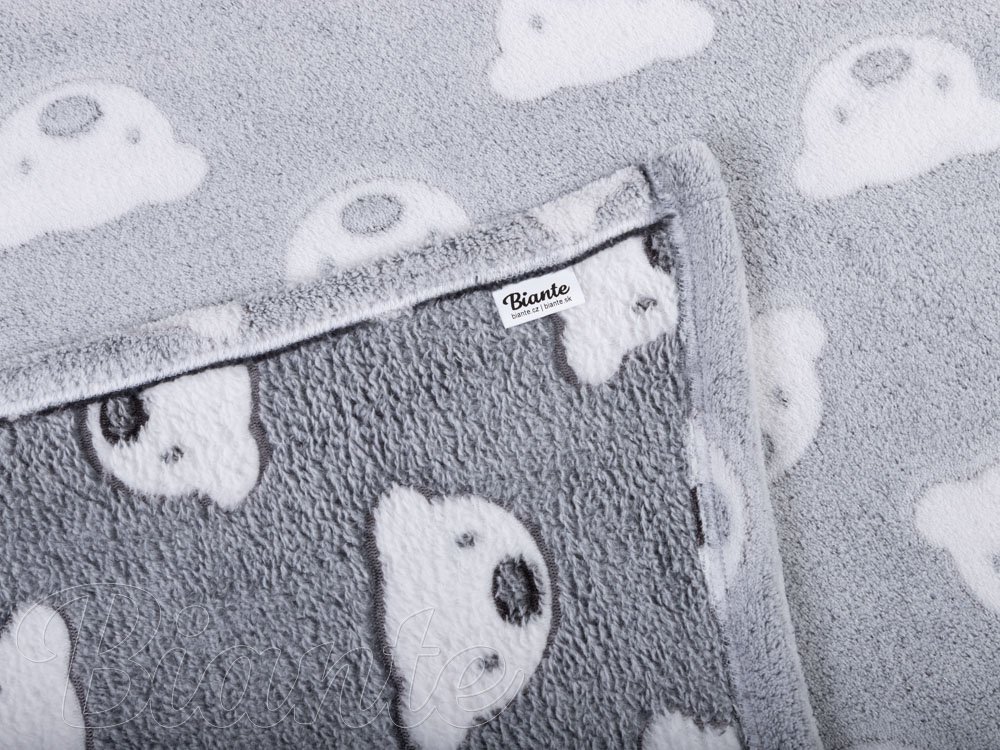 Dětská mikroplyšová deka MIP-030 Medvídci na šedém - detail 1 - Biante.cz Dětská mikroplyšová deka MIP-030 Medvídci na šedém - detail 1 - Biante.cz