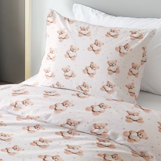 Dětské bavlněné ložní povlečení Sandra SA-721 Medvídci se srdíčky na pudrově růžovém - detail 1 - Biante.cz Dětské bavlněné ložní povlečení Sandra SA-721 Medvídci se srdíčky na pudrově růžovém - detail 1 - Biante.cz