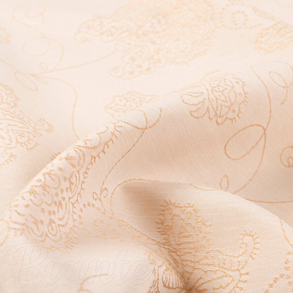 Teflonová látka na ubrusy TF-099 Zlaté květované ornamenty na béžovém - šířka 180 cm - detail 7 - Biante.cz