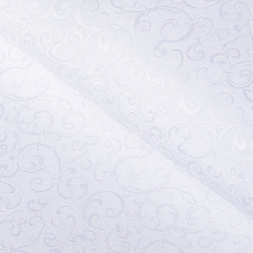 Teflonová látka na ubrusy TF-078 Ornamenty - studená bílá - šířka 160 cm - Biante.cz