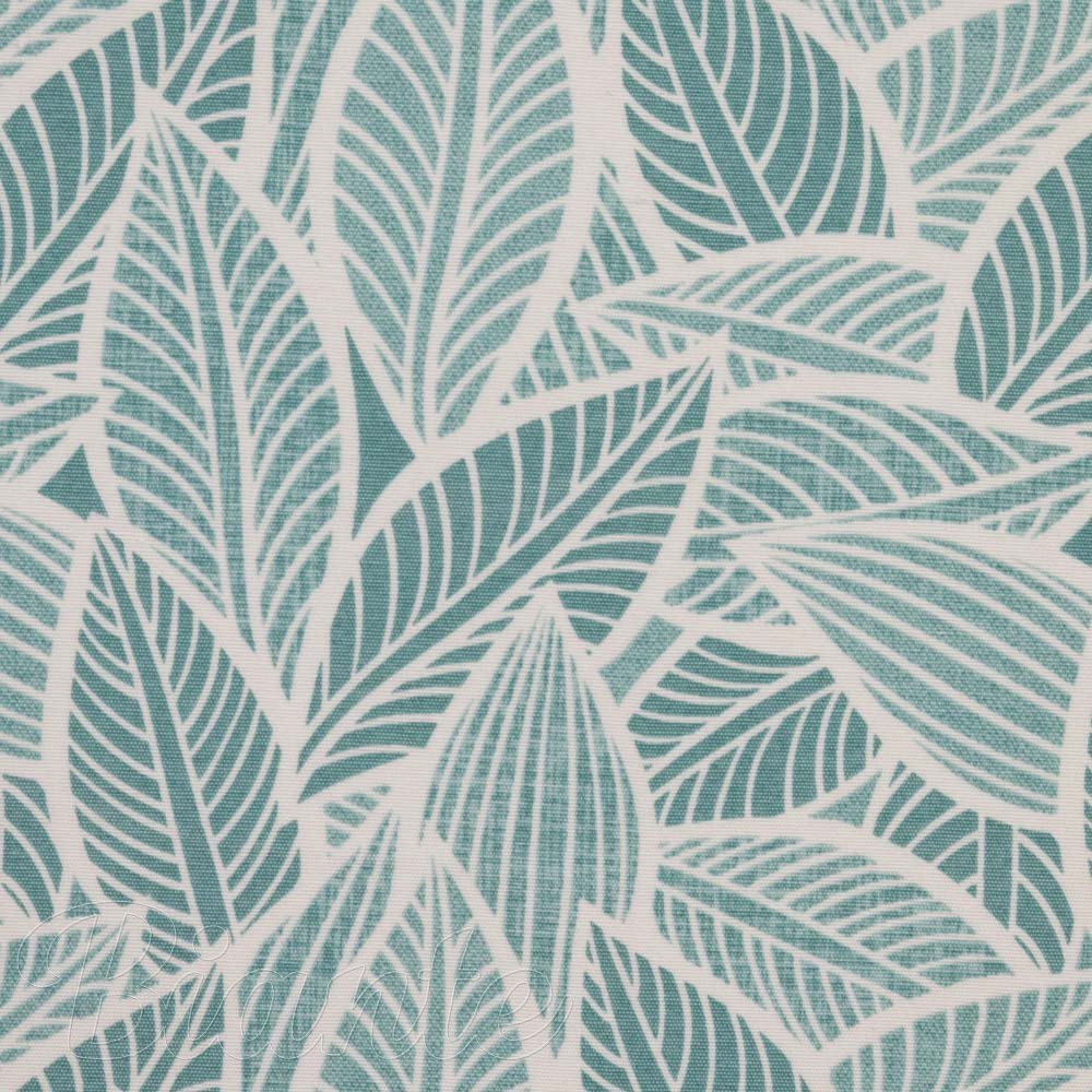 Dekorační látka Leona LN-166 Bílé listy na modrozeleném - šířka 140 cm a 280 cm - detail 5 - Biante.cz