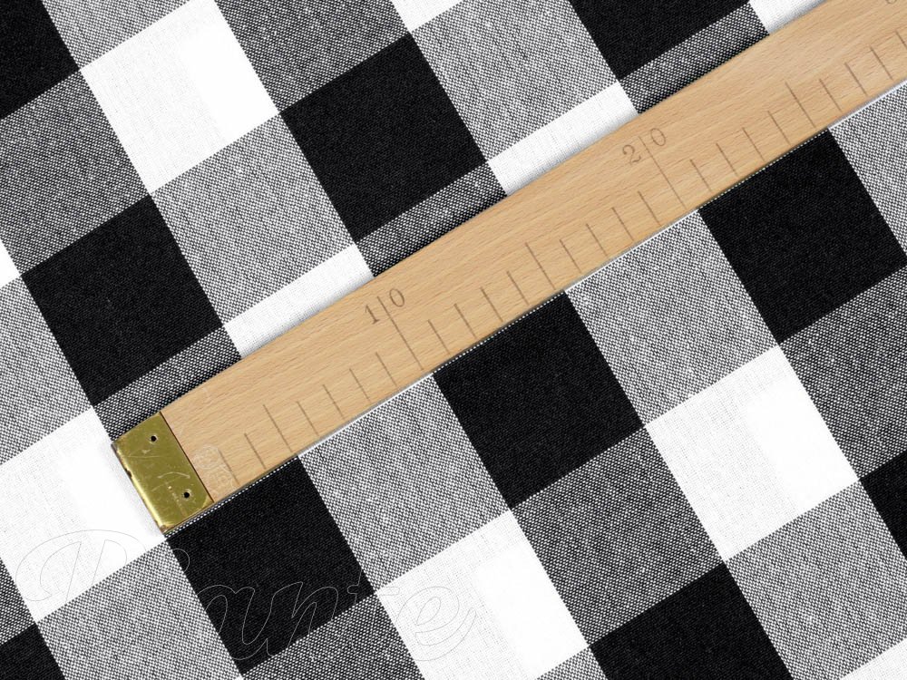 Bavlněná látka Olivia OL-004 Černo-bílá kostka velká - šířka 150 cm - detail 5 - Biante.cz Bavlněná látka Olivia OL-004 Černo-bílá kostka velká - šířka 150 cm - detail 5 - Biante.cz