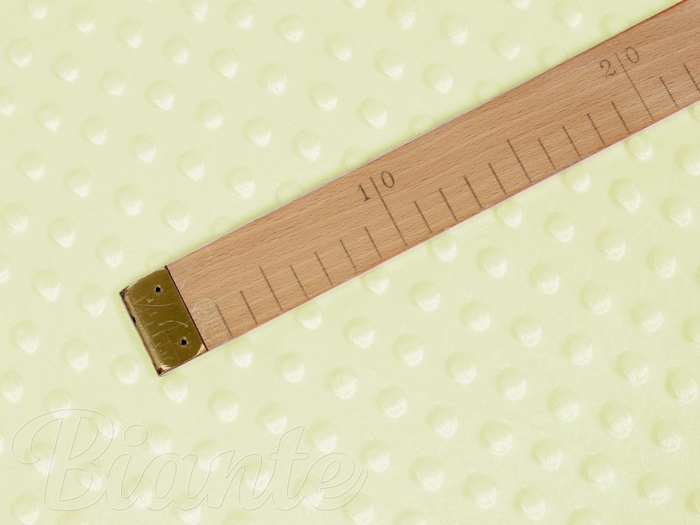 Dětská látka Minky 3D puntíky MKP-043 Pastelově žlutozelená - šířka 150 cm - detail 5 - Biante.cz