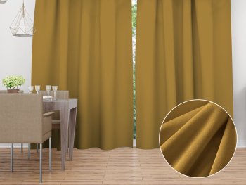 Sametový závěs na míru Velvet Premium SVP-009 Hořčicový - Biante.cz