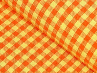 Bavlněná látka Olivia OL-006 Oranžovo-žlutá kostka malá- šířka 150 cm - Biante.cz Bavlněná látka Olivia OL-006 Oranžovo-žlutá kostka malá- šířka 150 cm - Biante.cz