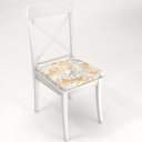 Sametový čtvercový podsedák Tamara TMR-043 Hnědo-modré designové rostliny - 38x38x3 cm - detail 1 - Biante.cz