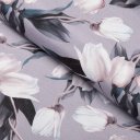 Dekoračná látka PML-034 Biele tulipány na sivom - šírka 150 cm - Biante.sk