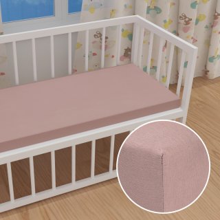 Dětské jersey napínací prostěradlo do postýlky JR-024 Hnědorůžové - Biante.cz