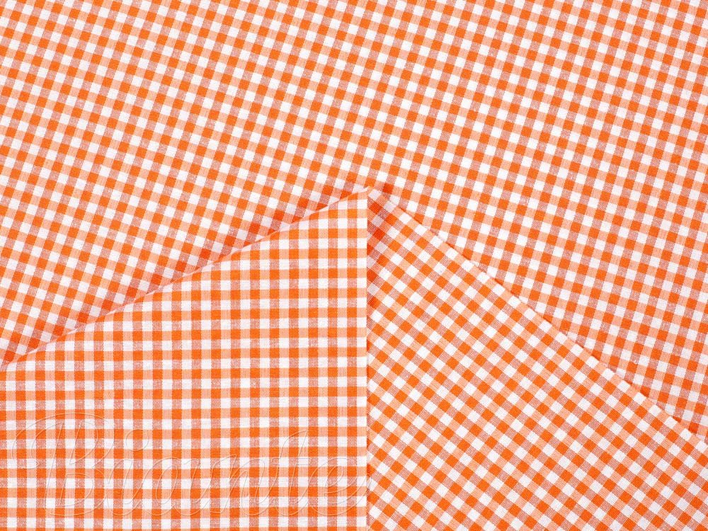 Dekorační látka Rebeka RE-006 Oranžovo-bílá kostka malá - šířka 140 cm - detail 3 - Biante.cz