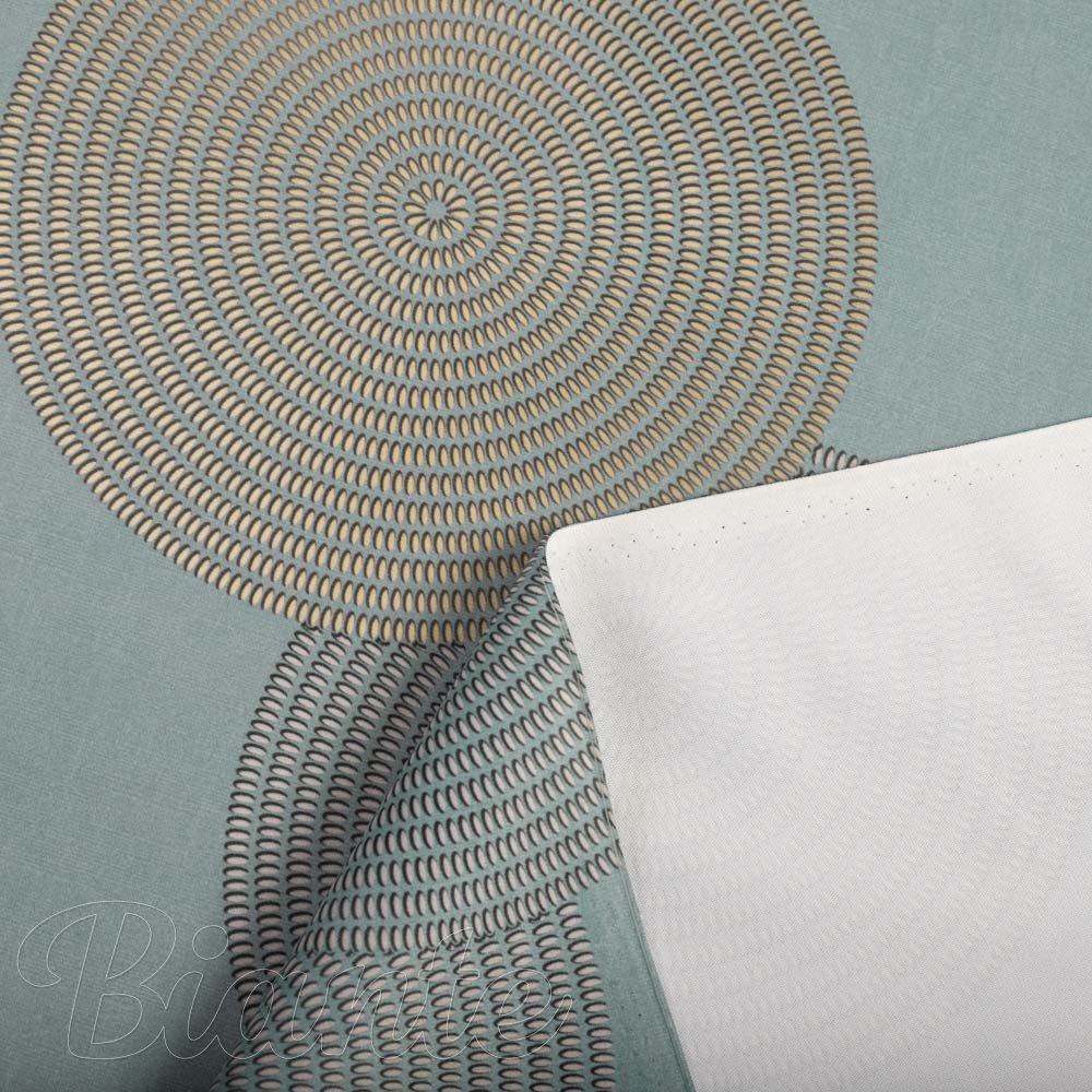 Sametová látka Tamara TMR-058 Designové kruhy na modrošedém - šířka 150 cm - detail 6 - Biante.cz