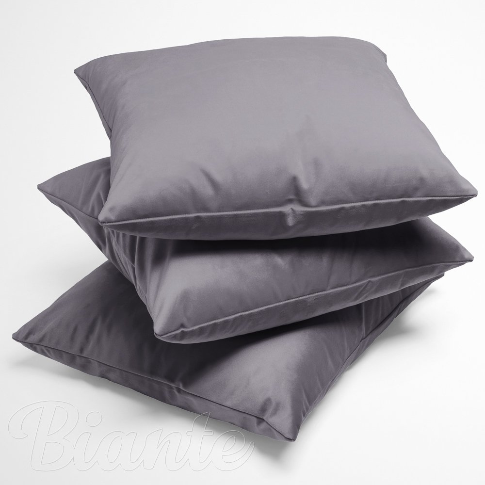 Sametový povlak na polštář Velvet Premium SVP-013 Šedý - detail 1 - Biante.cz Sametový povlak na polštář Velvet Premium SVP-013 Šedý - detail 1 - Biante.cz