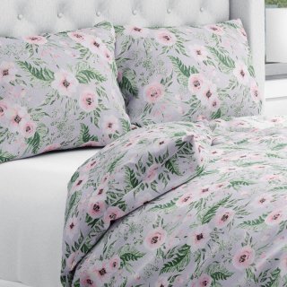 Bavlněné ložní povlečení Sandra SA-178 Kvetoucí růže na šedém - Biante.cz