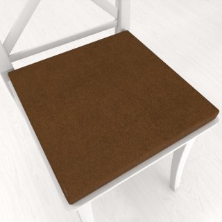 Štvorcový podsedák z imitácie brúsenej kože Alcantara ALC-017 Hnedá hrdzavá - 38x38x3 cm - Biante.sk