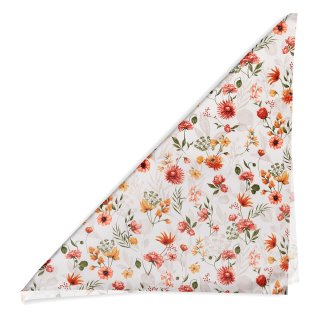 Bavlnená šatka Sandra SA-731 Červený kvetovaný vzor na bielom - detail 1 - Biante.sk