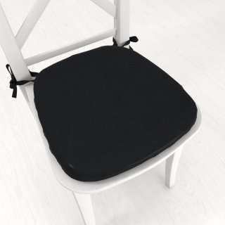 Oblý podsedák z imitácie brúsenej kože Alcantara ALC-012 Čierny - 39x37x3 cm - Biante.sk