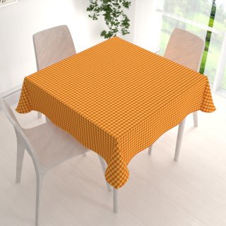 Bavlněný čtvercový ubrus Olivia OL-006 Oranžovo-žlutá kostka malá - detail 1 - Biante.cz