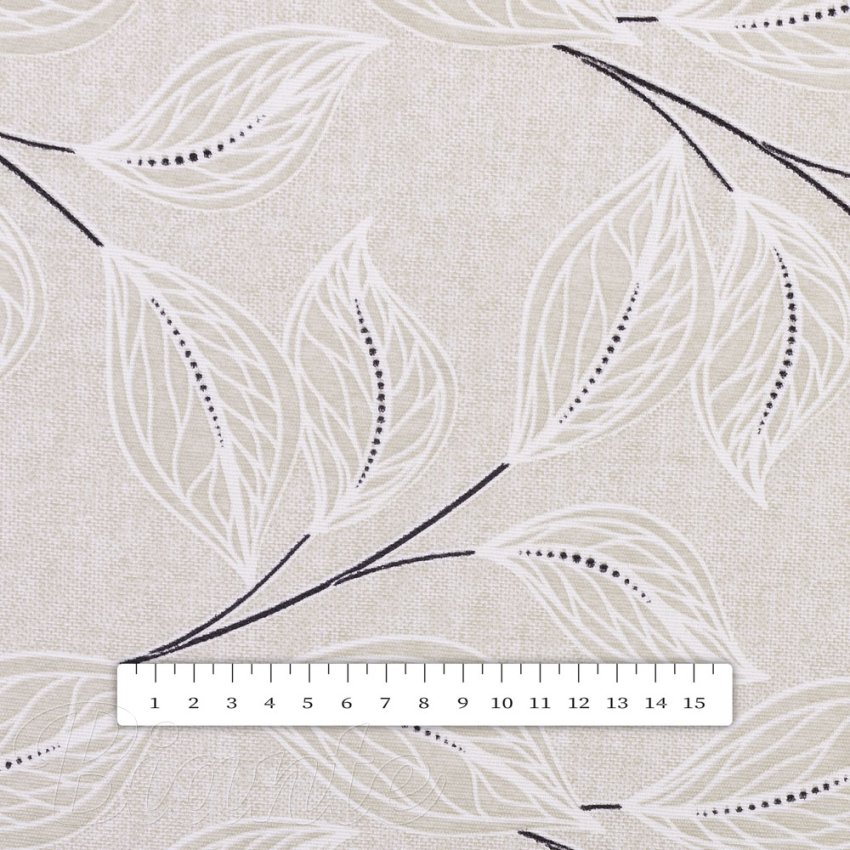 Dekorační látka Leona LN-164 Pnoucí lístky na režném - šířka 140 cm a 280 cm - detail 4 - Biante.cz