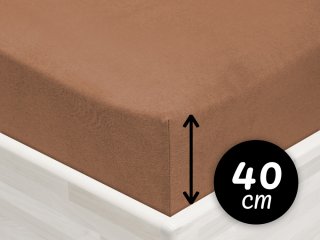 Jersey napínacie prestieradlo na extra vysoký matrac JR-023 Orieškovo hnedé - Biante.sk Jersey napínacie prestieradlo na extra vysoký matrac JR-023 Orieškovo hnedé - Biante.sk