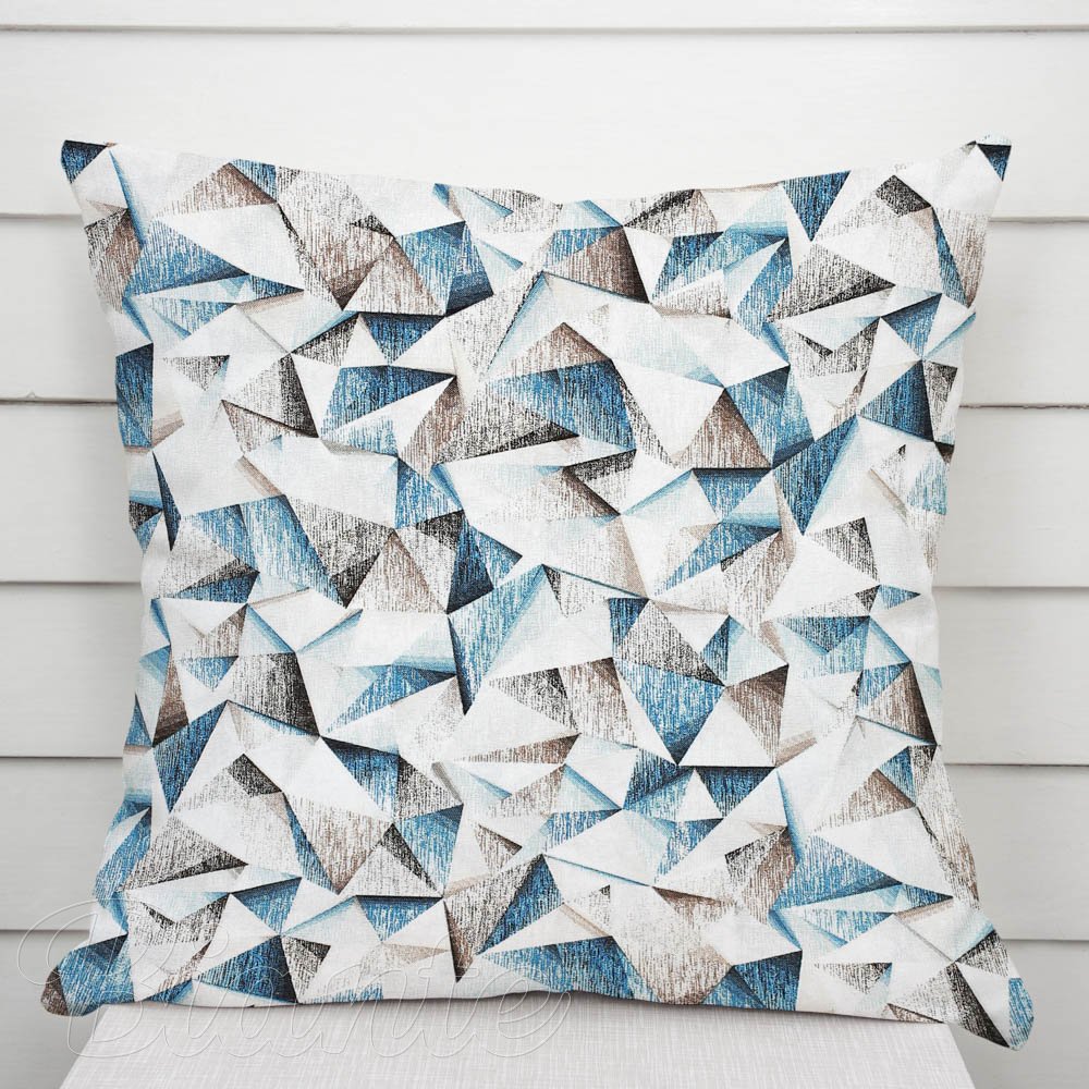 Dekorační povlak na polštář Porto PRT-007 Modro-hnědé krystaly - Biante.cz