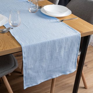 Mušelínový běhoun na stůl MSN-054 Bledě modrý - Biante.cz Mušelínový běhoun na stůl MSN-054 Bledě modrý - Biante.cz