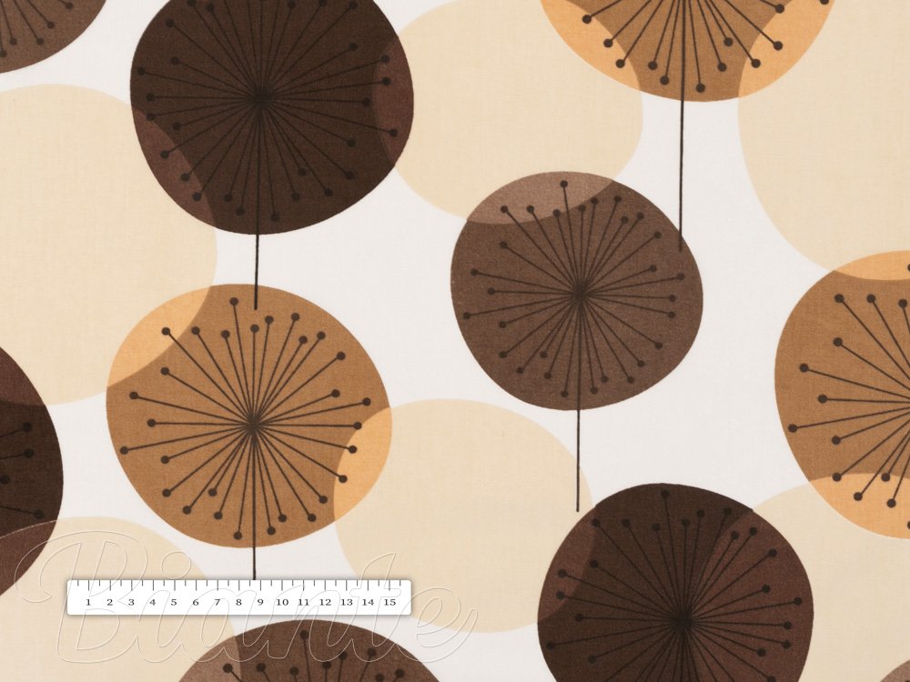 Bavlněná látka/plátno Sandra SA-488 Hnědo-béžové designové pampelišky - šířka 160 cm - detail 3 - Biante.cz Bavlněná látka/plátno Sandra SA-488 Hnědo-béžové designové pampelišky - šířka 160 cm - detail 3 - Biante.cz