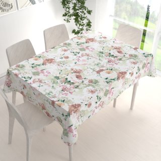 Dekorační obdélníkový ubrus PM-018 Malované květy na zeleném - detail 1 - Biante.cz