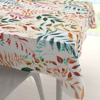 Bavlněný čtvercový ubrus Sandra SA-712 Podzimní větvičky s listy na bílém - Biante.cz Bavlněný čtvercový ubrus Sandra SA-712 Podzimní větvičky s listy na bílém - Biante.cz