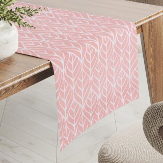 Bavlněný běhoun na stůl Sandra SA-211 Listy na starorůžovém - Biante.cz