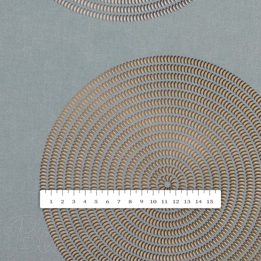 Sametová látka Tamara TMR-058 Designové kruhy na modrošedém - šířka 150 cm - detail 2 - Biante.cz