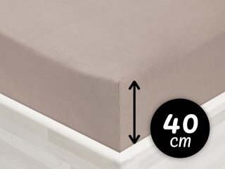 Jersey napínací prostěradlo na extra vysokou matraci JR-027 Šedohnědé - Biante.cz Jersey napínací prostěradlo na extra vysokou matraci JR-027 Šedohnědé - Biante.cz