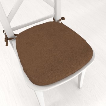 Oblý podsedák z imitace broušené kůže Alcantara ALC-022 Hnědý - 39x37x3 cm - Biante.cz Oblý podsedák z imitace broušené kůže Alcantara ALC-022 Hnědý - 39x37x3 cm - Biante.cz