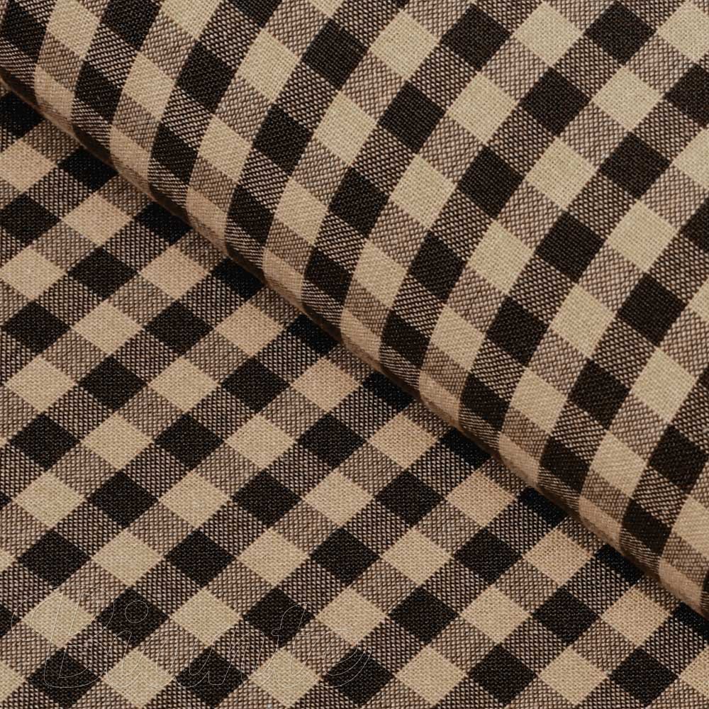 Bavlněná látka Olivia OL-019 Hnědo-béžová kostka malá - šířka 150 cm - Biante.cz