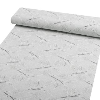 Dekorační látka Leona LN-165 Pnoucí lístky na šedém - šířka 140 cm a 280 cm - detail 1 - Biante.cz Dekorační látka Leona LN-165 Pnoucí lístky na šedém - šířka 140 cm a 280 cm - detail 1 - Biante.cz