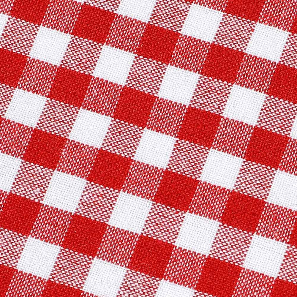 Kuchyňská bavlněná utěrka Olivia OL-008 Červeno-bílá kostka malá - detail 1 - Biante.cz
