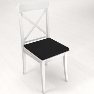 Štvorcový podsedák z imitácie brúsenej kože Alcantara ALC-012 Čierny - 38x38x3 cm - detail 1 - Biante.sk