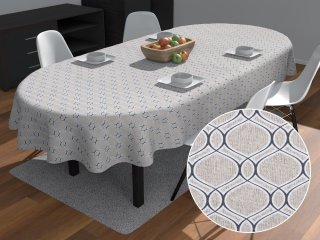 Dekorační oválný ubrus Leona LN-124 Geometrický vzor na režném - Biante.cz Dekorační oválný ubrus Leona LN-124 Geometrický vzor na režném - Biante.cz