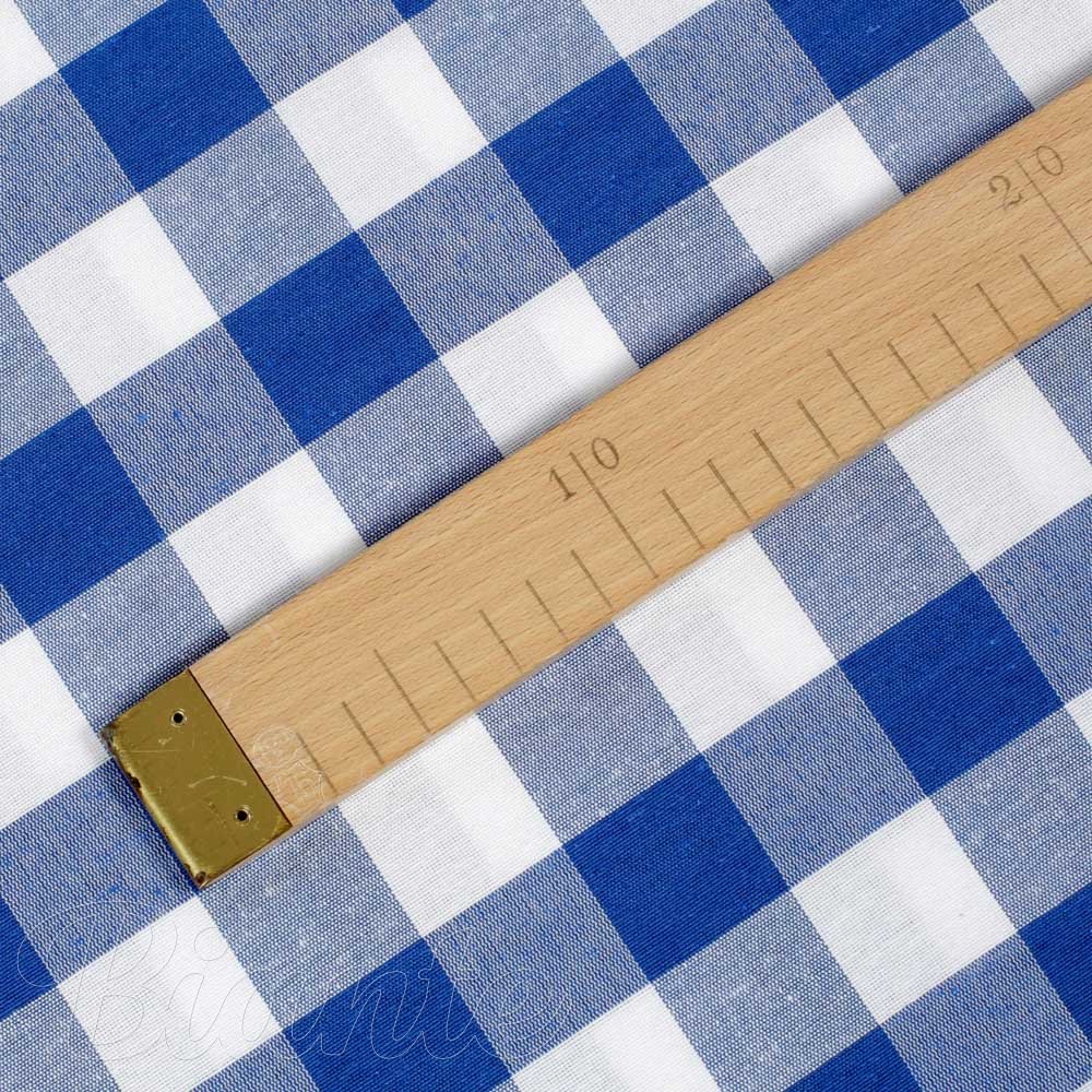 Dekorační látka Rebeka RE-007 Modro-bílá kostka velká - šířka 140 cm - detail 4 - Biante.cz