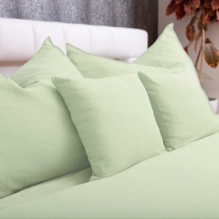 Mušelínové ložní povlečení Nature MSN-030 Pastelově pistáciové - detail 1 - Biante.cz