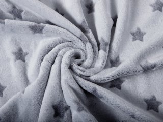 Mikroplyšová látka MIP-017 Hvězdičky - světle šedá - šířka 145 cm - detail 1 - Biante.cz