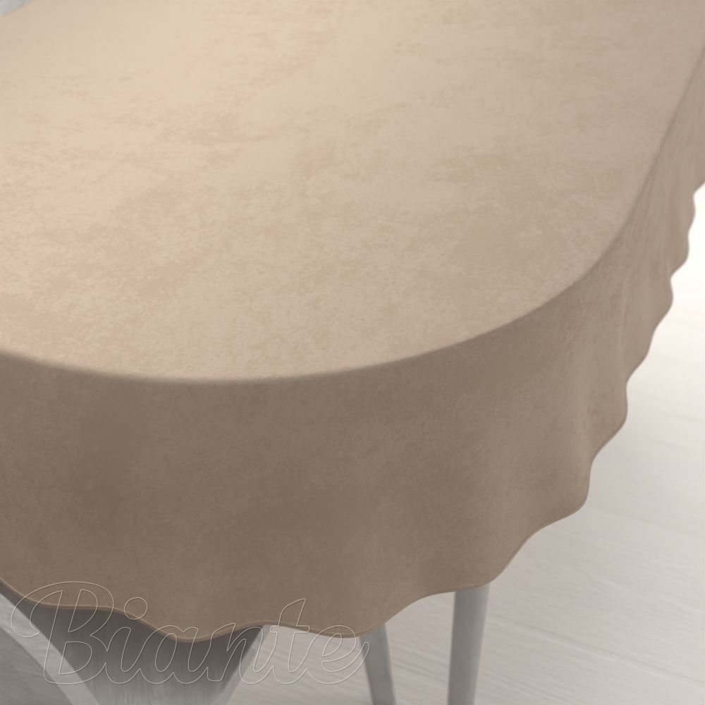 Sametový oválný ubrus Velvet Premium SVP-042 Béžovohnědý - Biante.cz