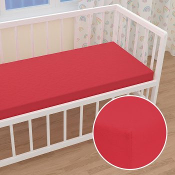 Dětské jersey napínací prostěradlo do postýlky JR-007 Sytě červené - Biante.cz Dětské jersey napínací prostěradlo do postýlky JR-007 Sytě červené - Biante.cz