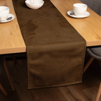 Běhoun na stůl/imitace broušené kůže Alcantara ALC-017 Hnědý rezavý - Biante.cz