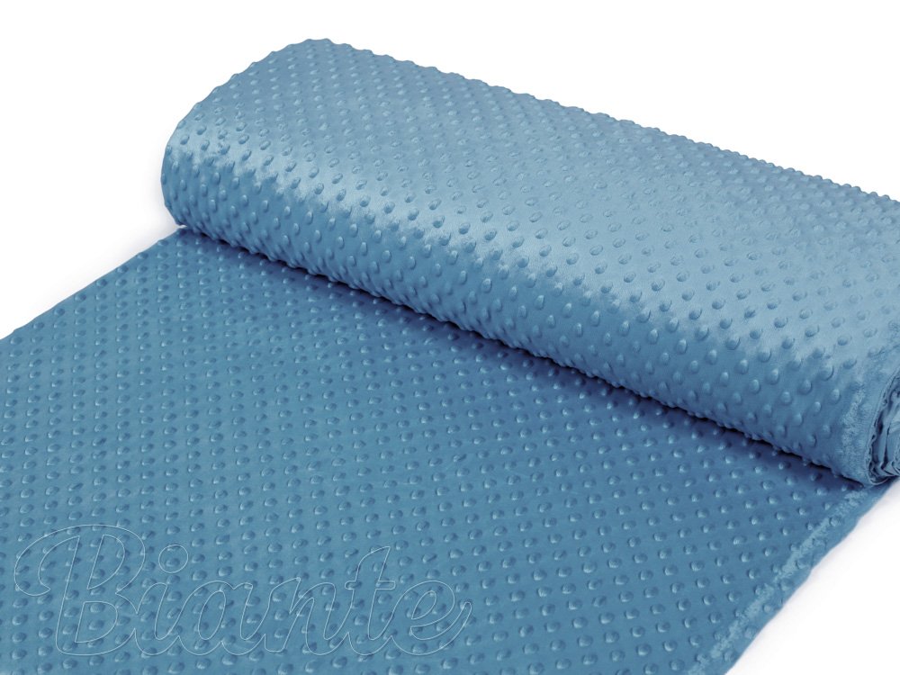 Dětská látka Minky 3D puntíky MKP-044 Kovově modrá - šířka 150 cm - detail 2 - Biante.cz Dětská látka Minky 3D puntíky MKP-044 Kovově modrá - šířka 150 cm - detail 2 - Biante.cz