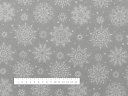 Vánoční dekorační látka PML-079 Bílé vločky na šedém - šířka 155 cm - detail 4 - Biante.cz