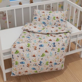 Detské bavlnené posteľné obliečky do postieľky Sandra SA-656 Modro-zeleno-hnedé dinosaury na svetlo sivom - detail 1 - Biante.sk Detské bavlnené posteľné obliečky do postieľky Sandra SA-656 Modro-zeleno-hnedé dinosaury na svetlo sivom - detail 1 - Biante.sk