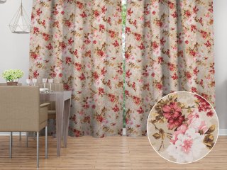 Dekorační závěs Leona LN-167 Plané růže na béžovém - šířka 270 cm - Biante.cz Dekorační závěs Leona LN-167 Plané růže na béžovém - šířka 270 cm - Biante.cz