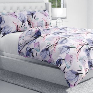 Bavlnené posteľné obliečky Sandra SA-333 Veľké kvety magnólie a kaly - detail 1 - Biante.sk Bavlnené posteľné obliečky Sandra SA-333 Veľké kvety magnólie a kaly - detail 1 - Biante.sk