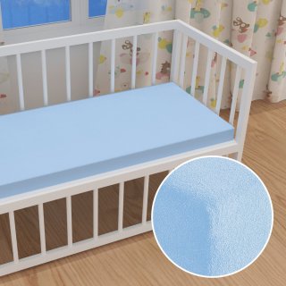 Dětské froté napínací prostěradlo do postýlky FR-014 Nebesky modré - Biante.cz