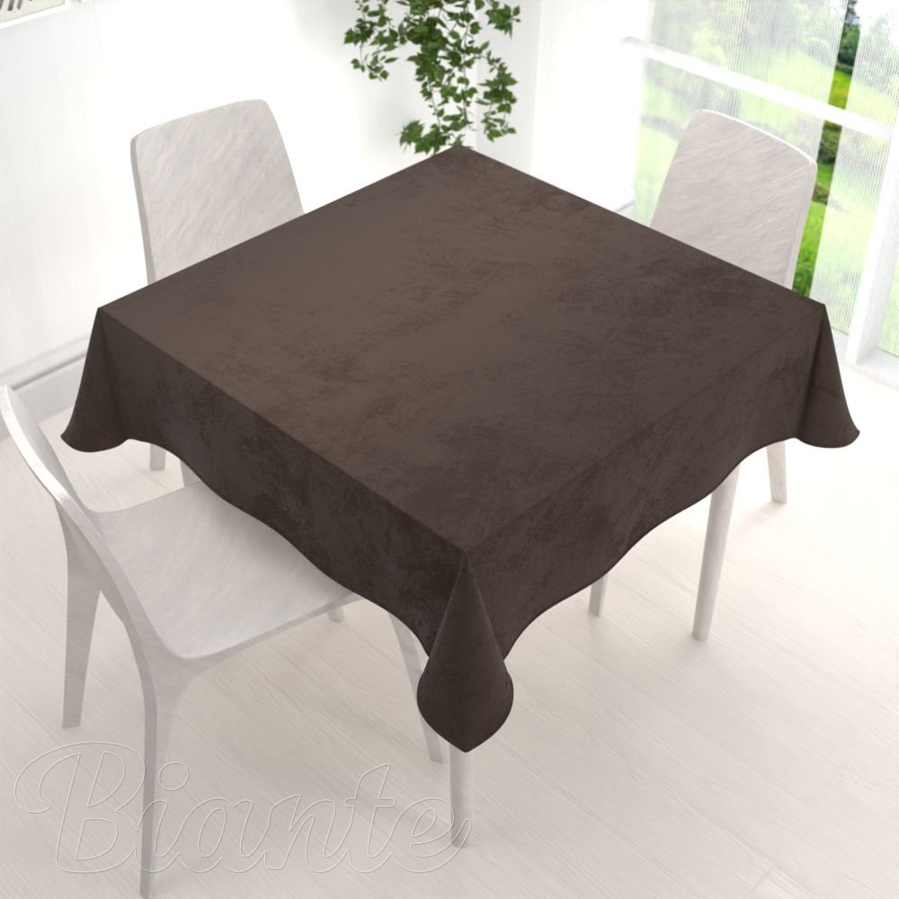 Velký sametový čtvercový ubrus Velvet Premium SVP-016 Tmavě hnědý - detail 1 - Biante.cz